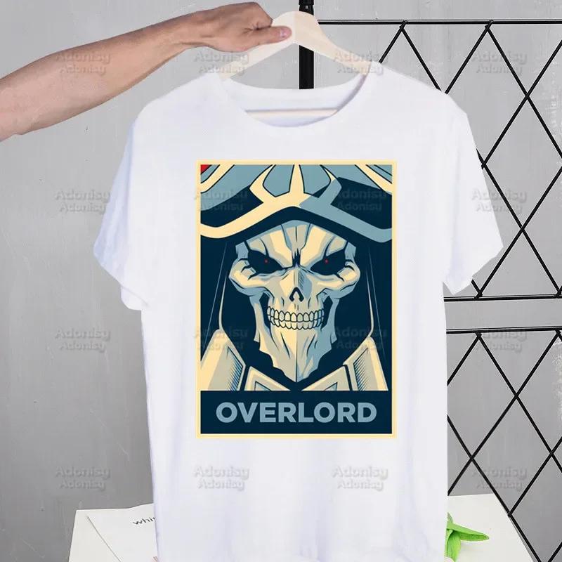 Overlord Anime Albedo T Shirts For Guys O-Neck Short Sleeve Ainz Ooal Gown Momonga T-shirt Regular Men Hip-Hop Tee Shirt