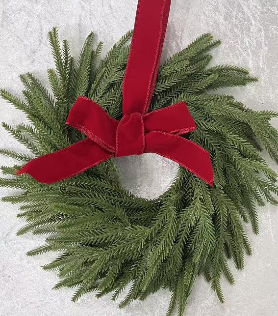 Christmas Kitchen Cabinet Wreaths With Plaid Bow Ribbon Hanging Cabinet Doors Wreaths Decorative For Kitchen Window Outdoor Indoor Holiday Decor