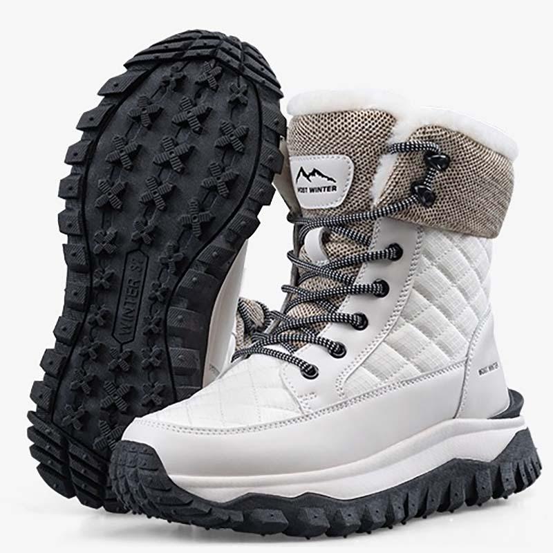 

Женские зимние ботинки из меха с интегрированной подкладкой, со штрипкой под стопу, теплые, для холодной погоды, легкие, для пеших прогулок, водонепроницаемые, нескользящие, высокие, короткие, до середины икры, сноубутсы 41 бежевый