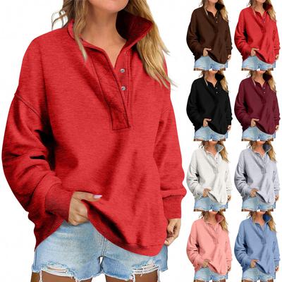 Women's Fashionable Long-sleeved Pullover And Solid-color Sweatshirt