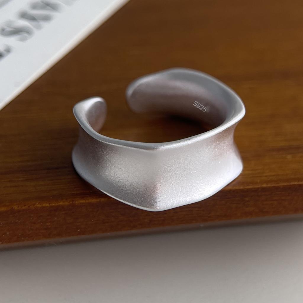 Xiaomi BF CLUB 925 Sterling Silver Ring For Women Jewelry Wide Gold Open Vintage Handmade Ring Allergy For Party Birthday Gift