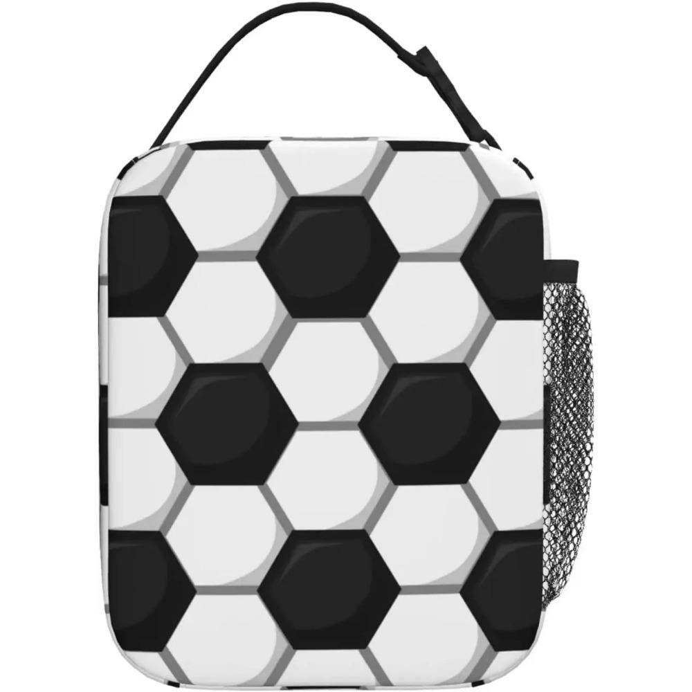 Sports Soccer Football Lunch Bag for Men Women Tote Insulated Cooler Bags Reusable Lunch Box for College Work Office Picnic
