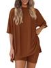 Set Pigiama Donna Casual Solido Colorato Largo Estate 2026 Europeo & Americano