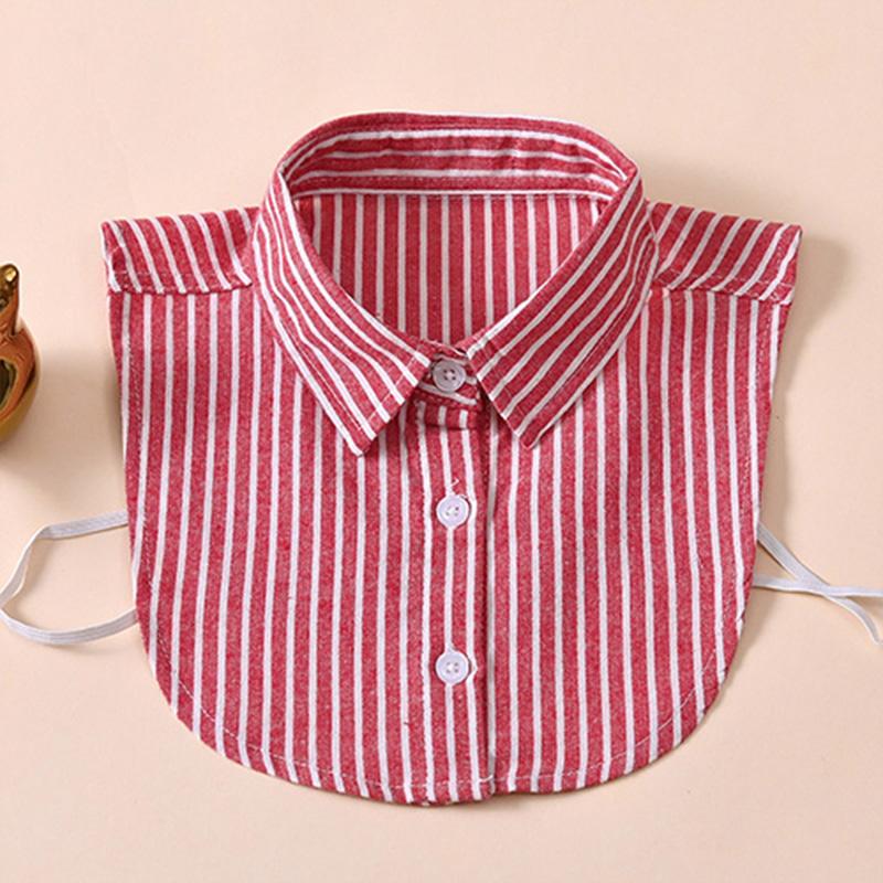 Perfect Match Stripe Fake Collar Shirt Children Print Collares Mujer Cotton Detachable Collar Choker Kids Boys Girls Removable Half Shirt