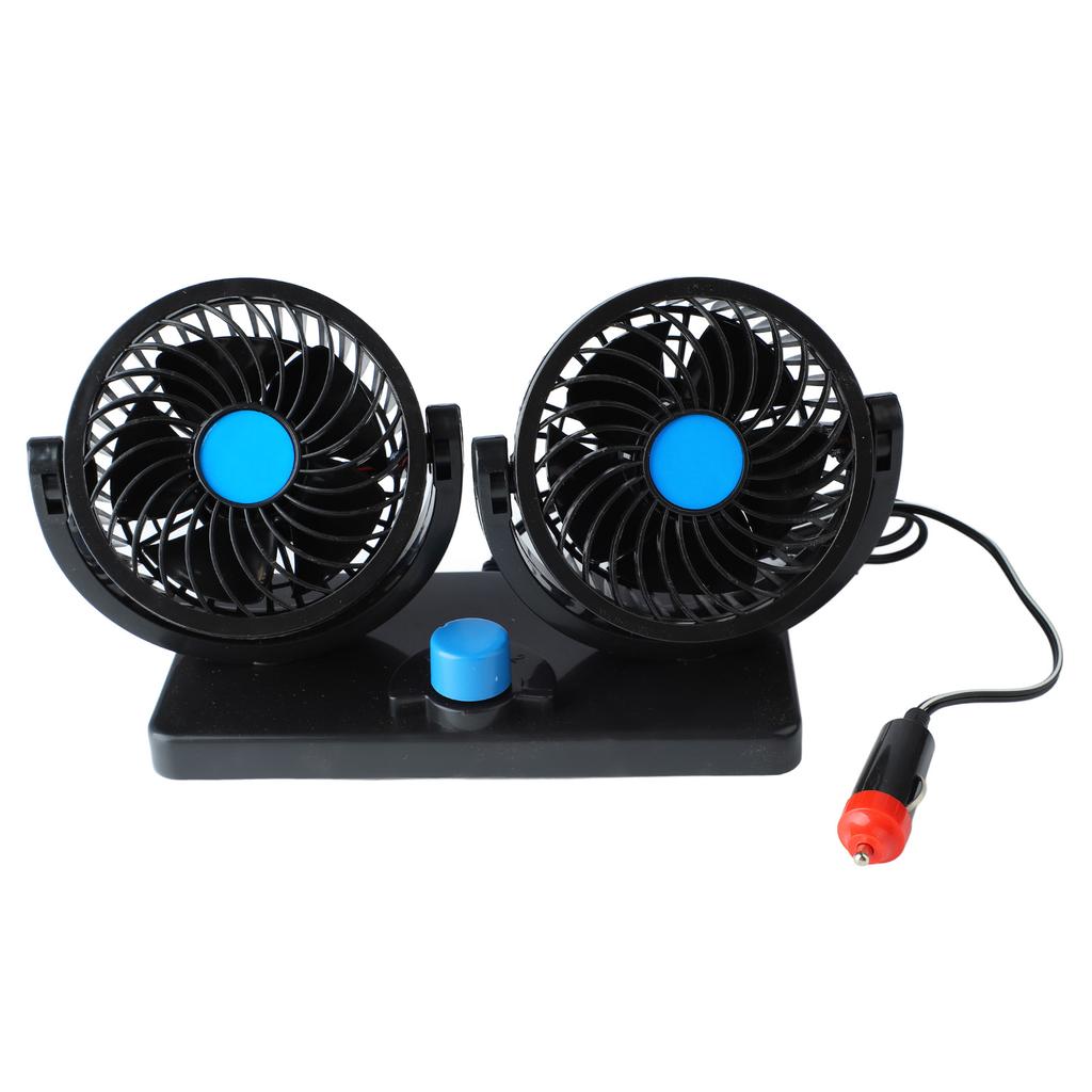 Double Head Car Fan 12V Dashboard Fans 360 Degree Rotatable Seat Fans for Car SUVs RV