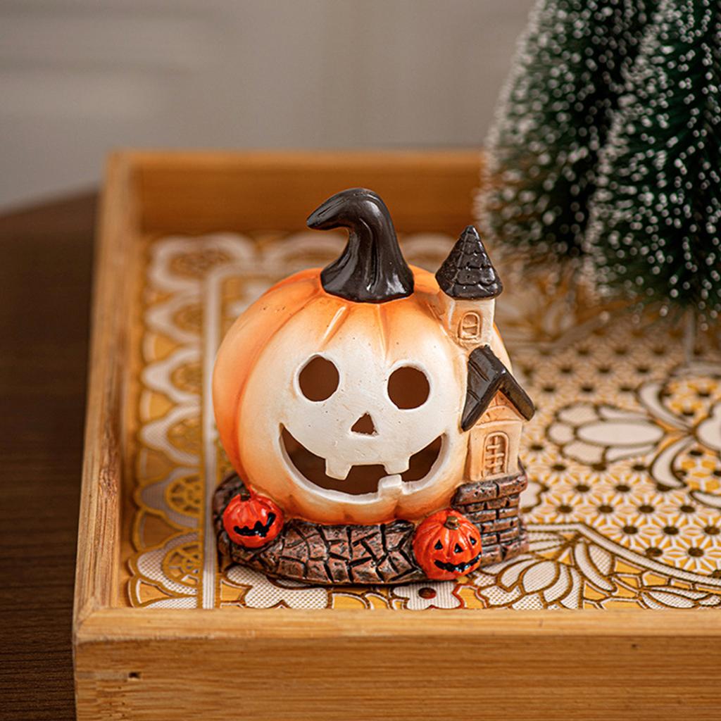 Halloween Pumpkin Decorations Resin Pumpkin Figurines Table Centerpieces for Outdoor Indoor Fairy Garden Decorations