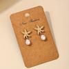 Vintage Metal Shell Starfish Pearl Drop Earrings for Women Trendy Gold Color Beach Shell Stud Earring Summer Jewelry Party Gifts