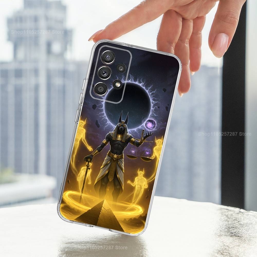 Anubis Gott Ägyptisch Handyhülle Für Samsung Ultra,FE,A30,71,51,S9,10,20,Lite, S22,23,21,PIus,Transparent, Silikon