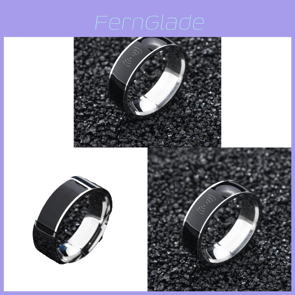 Black Technology Nfc Ring With Geometric Design For Men And Women Stylish Wear
