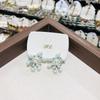 Faionable Retro Simplified Red Firework Diamond Embedded Earrings Luxury Court Design Sensation Earring Accories for Women
