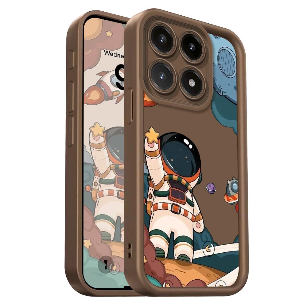 Happy Astronaut Phone Case For Xiaomi 15T 14T 13T Pro 17 15 14 13 12 Lite Ultra Pro Max 5G Staircase Soft Cover