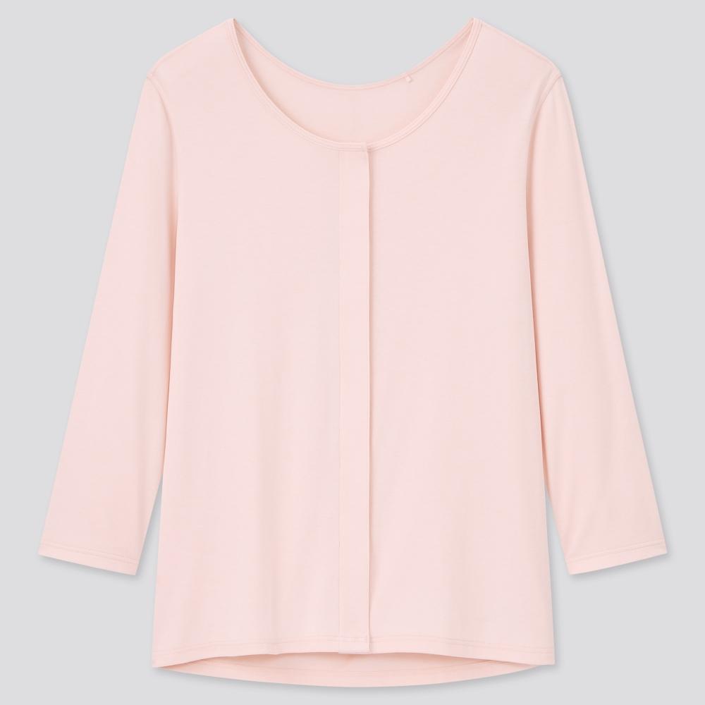 

UNIQLO ЯПОНИЯ Хлопковая футболка с U-образным вырезом спереди, 8, 4 рукава