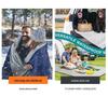 Extra Large Waterproof Fleece Picnic Blanket - Portable, Moisture-Proof, and Multifunctional for Camping and Travel