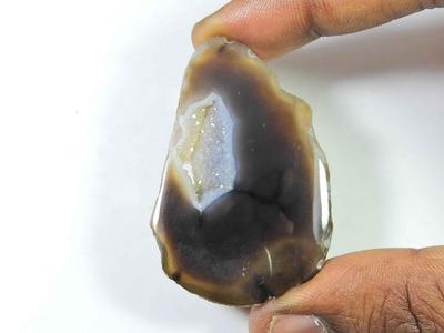 60Cts. Dyed Black Druzy Agate Fancy Crystal Cabochon Loose Gemstone 30X50MM SK-2262