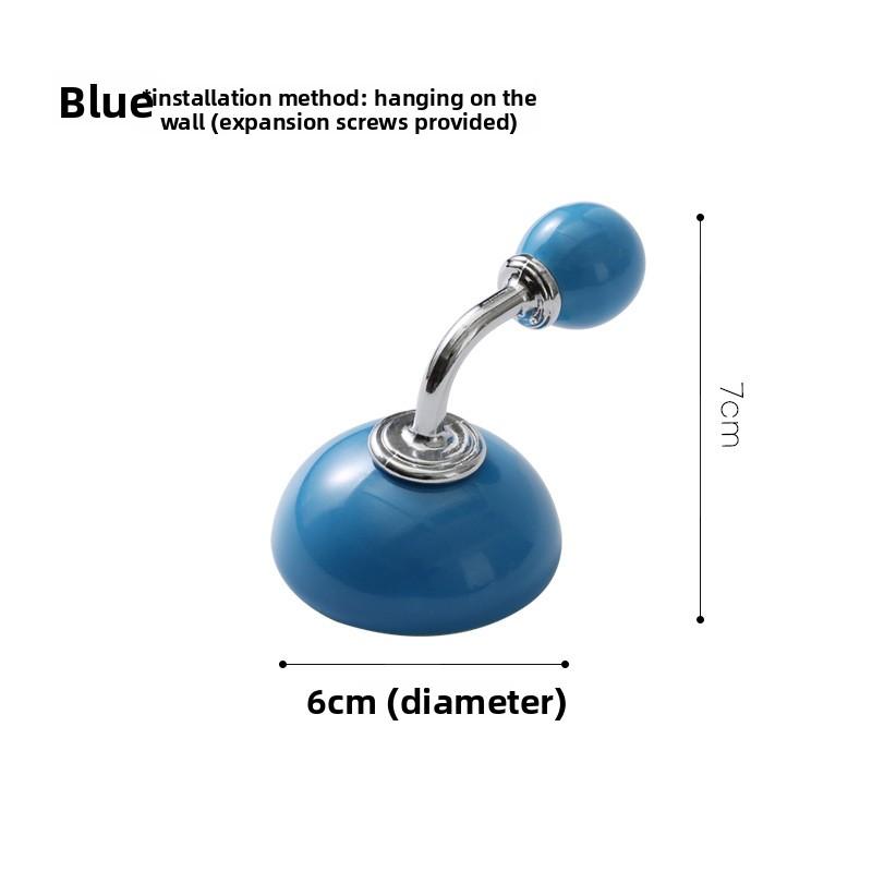 Керамические перфорированные настенные крючки для гостиной, бытовые настенные крючки для ключей, мелких предметов, крючки для одежды, настенные крючки для прихожей синий