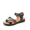 Mom sandals summer 2025 new real soft leather middle-aged comfortable flat bottom elderly in the elderly women's shoes non-slip
