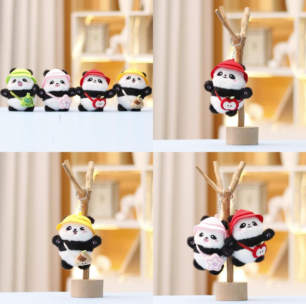 Panda Plush Toy With Keychain For Girls Soft Stuffed Animal Gift For Kids