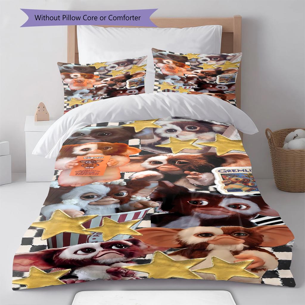 Gremlins Pattern Bedding,Quilt Set Quilt Cover Pillowcase Home Birthday Gift (1 * duvet cover + 2 * pillowcase, without core)