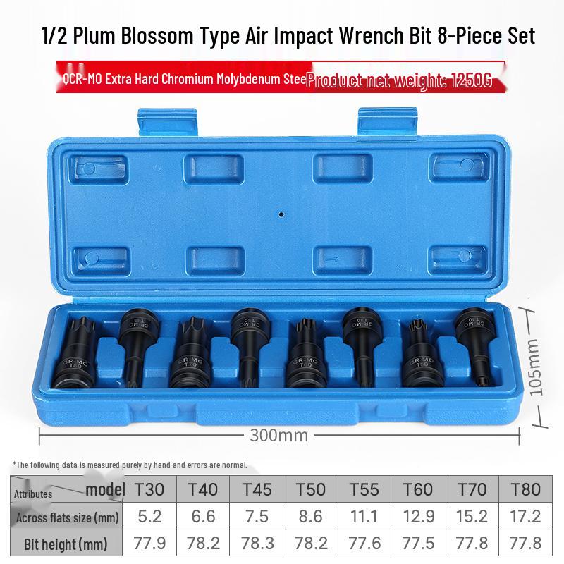 1/2'' Torx Impact Hex Bit Wrench with Magnetic Chrome Molybdenum Steel Head