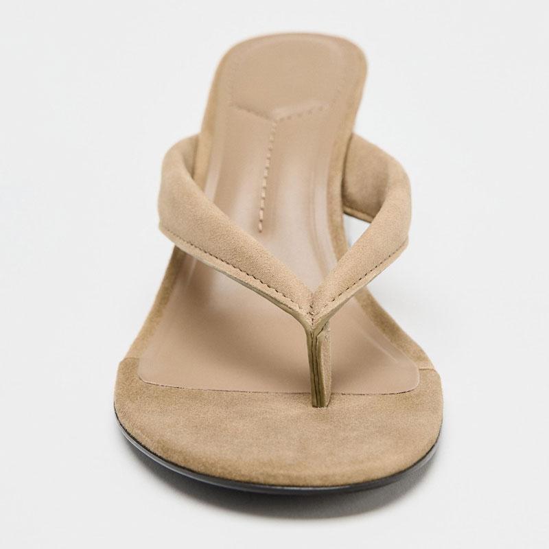 Fashion Fashion Round Clip Toe Thin Low Heels Women Slippers Outdoor Casual Sandals 2025 New Summer Flip Flops Shoes