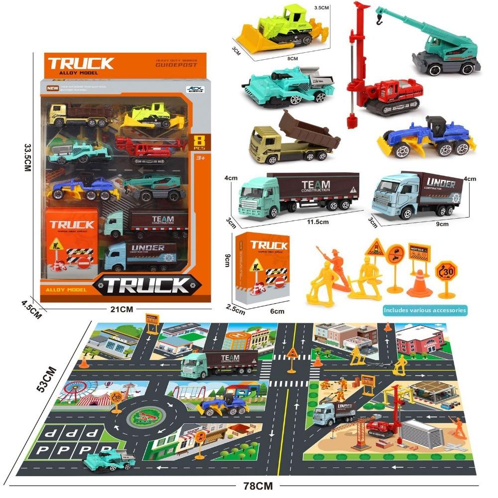 4/6pcs 1:64 Alloy Engineering Truck Loader 2 Styles Classic Construction Car Model  Sliding Boy Gift