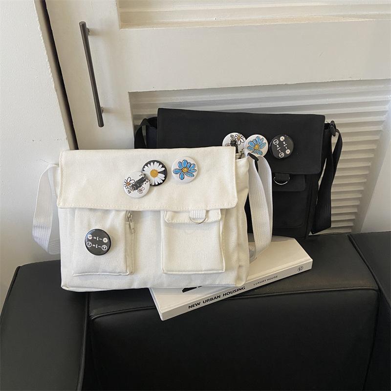 Canvas Crossbody Bag for Women Large Capacity Messenger Shoulder Handbag