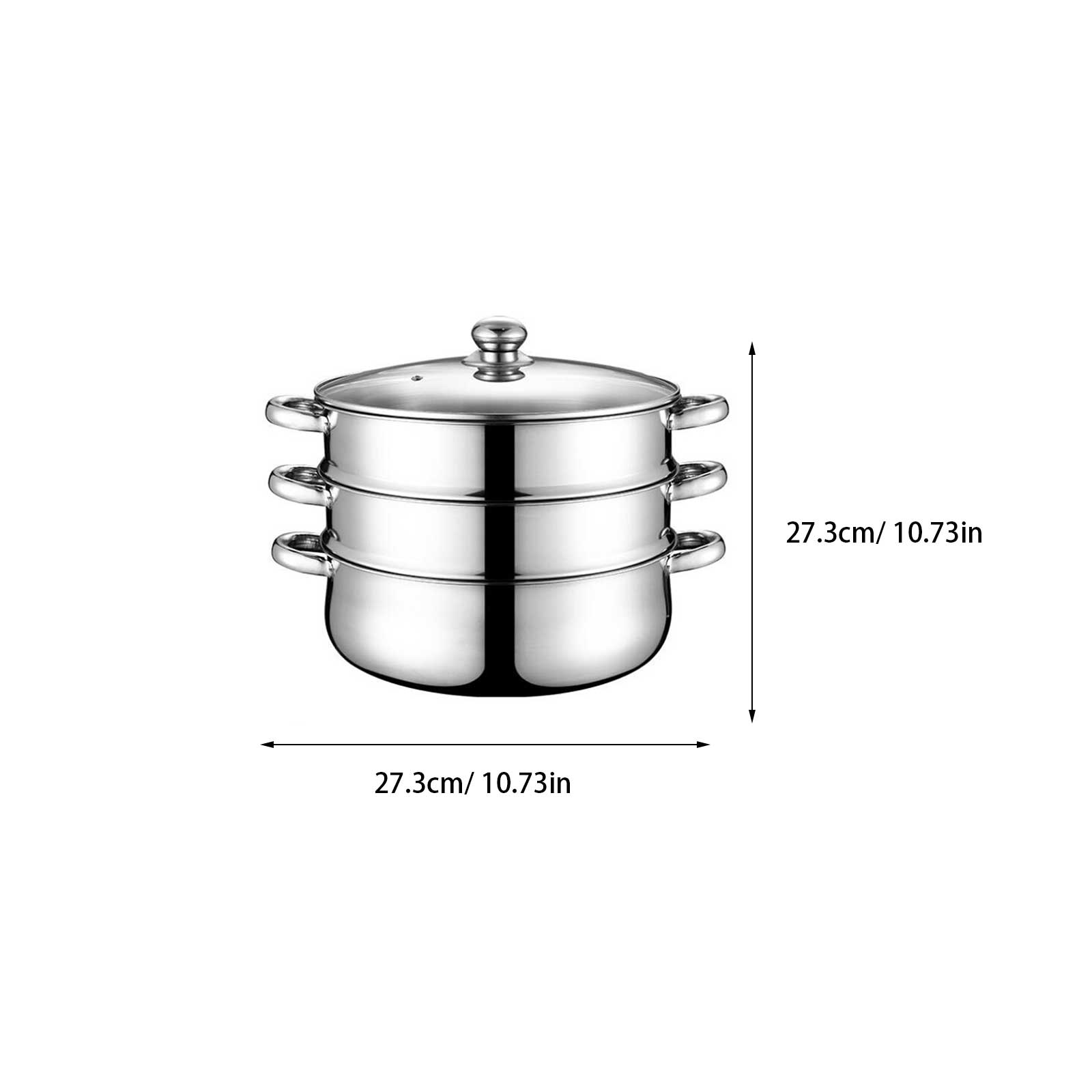 3-Layer Stainless Steel Soup Steamer 30Cm Extra Thick Steam Pot for Home Cooking Steamer Cooker Kitchen Tool Soup Steam Pot