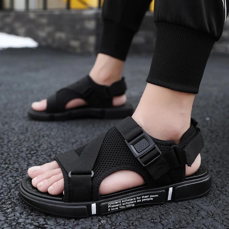 Fashion Men Sandals Soft Comfortable Non-Slip Men Shoes High Quality Woven Beach Sandals Mens Gladiator Sandals Summer Casual Flat Shoes