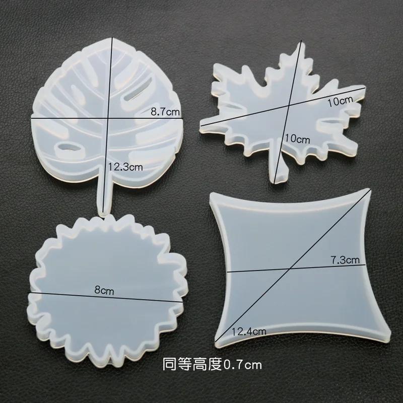 Diy Crystal Glue Silicone Mold Coaster Mold Leaf Maple Leaf Diamond Handmade Mirror