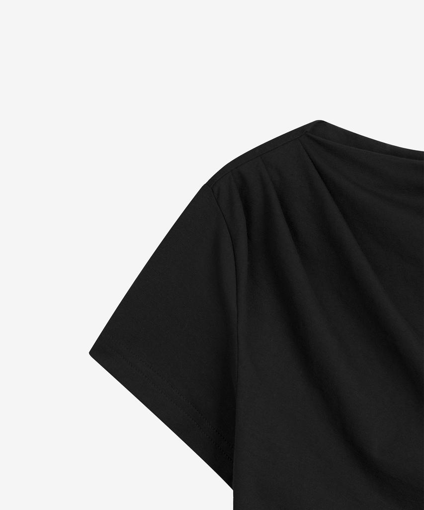 BASIKA Drape Short Sleeve T-Shirt (Black)