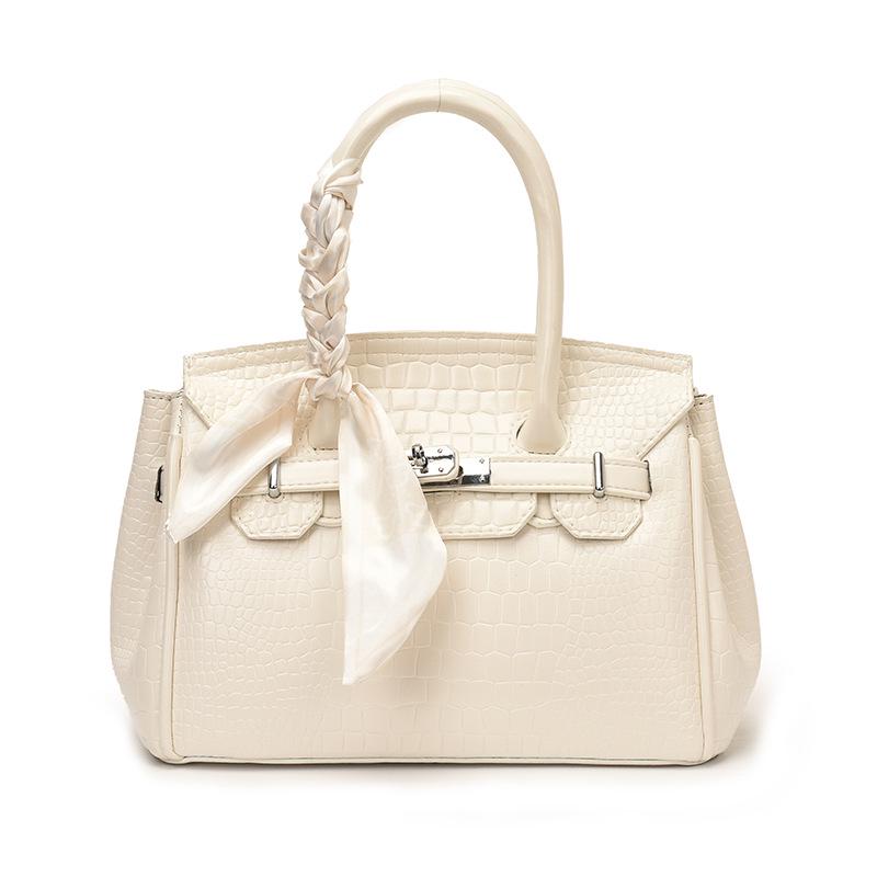 2026 Summer Crocodile Pattern Retro Platinum Bag: Women's Single Shoulder and Crossbody Handbag