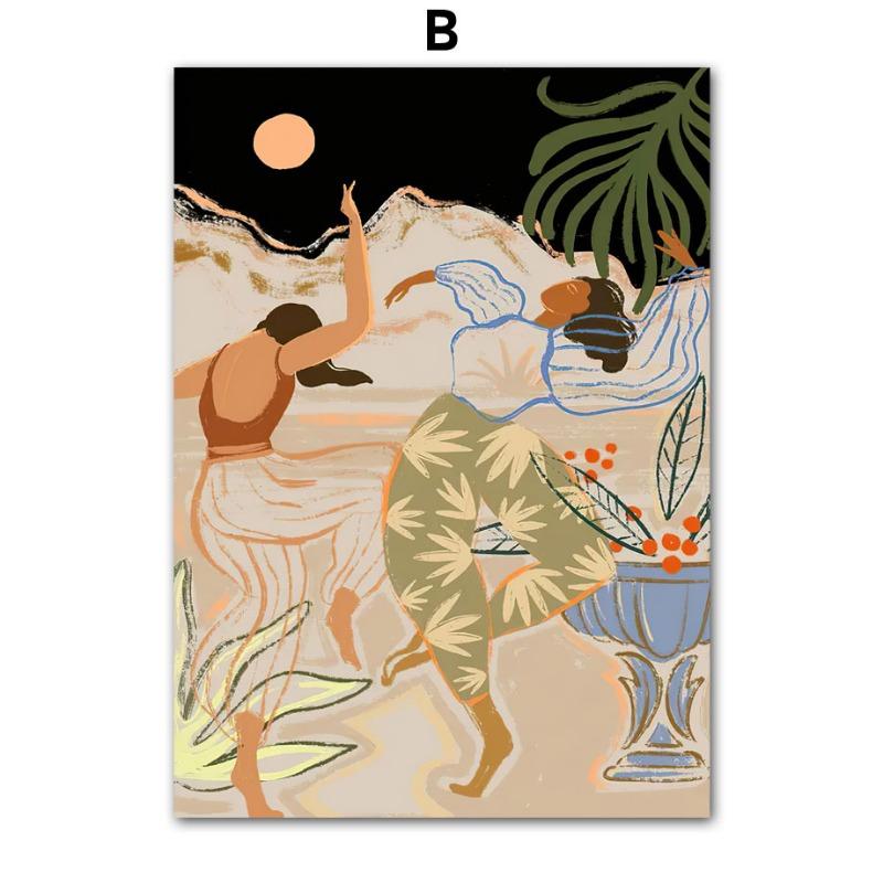 Abstract Girl Hand Fruit Flower Leaf Vase Wall Art Canvas Painting Nordic Posters And Prints Wall Pictures For Living Room Decor