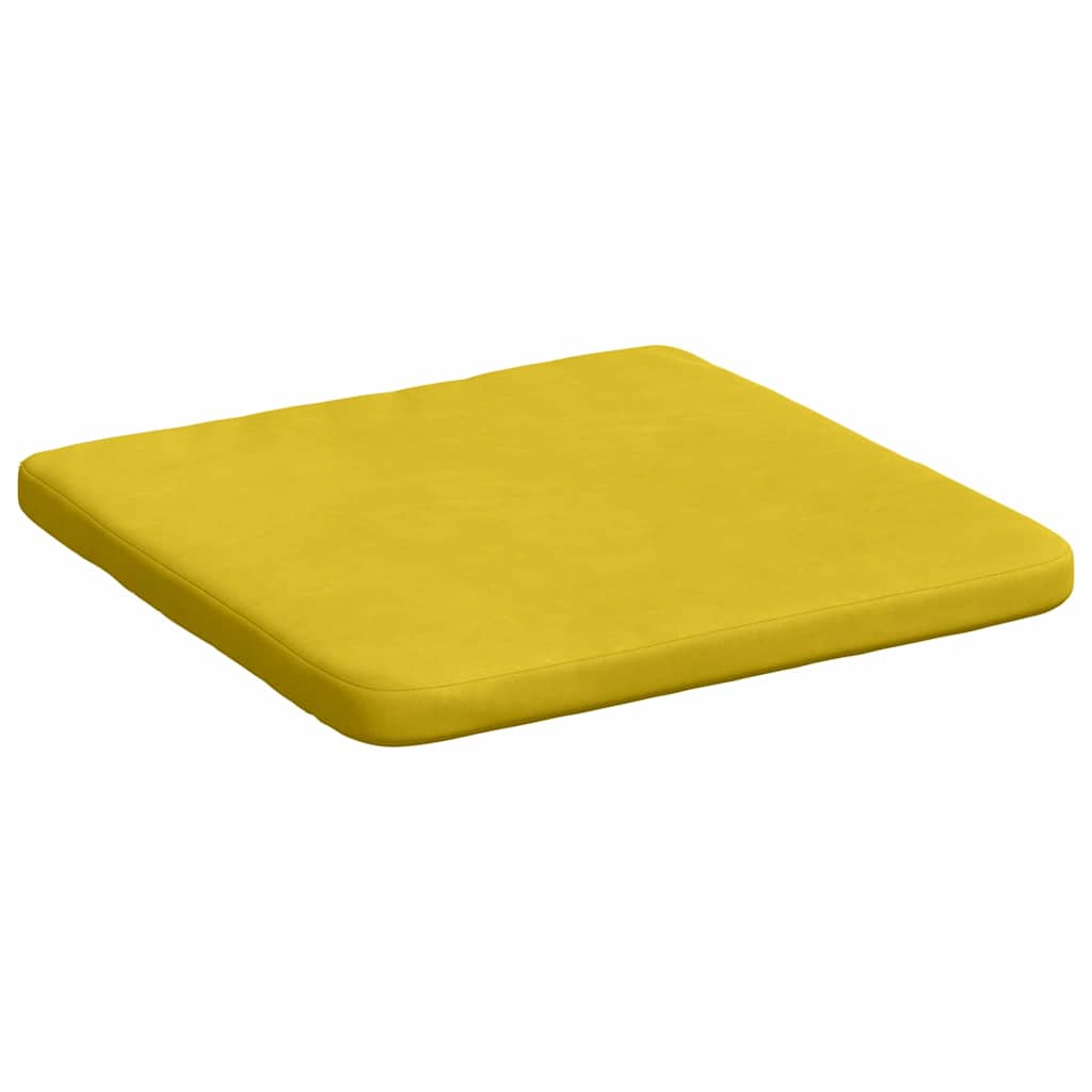 Seat Cushion Set 4 Pcs Yellow 40 X 40 X 3 Cm Velvet