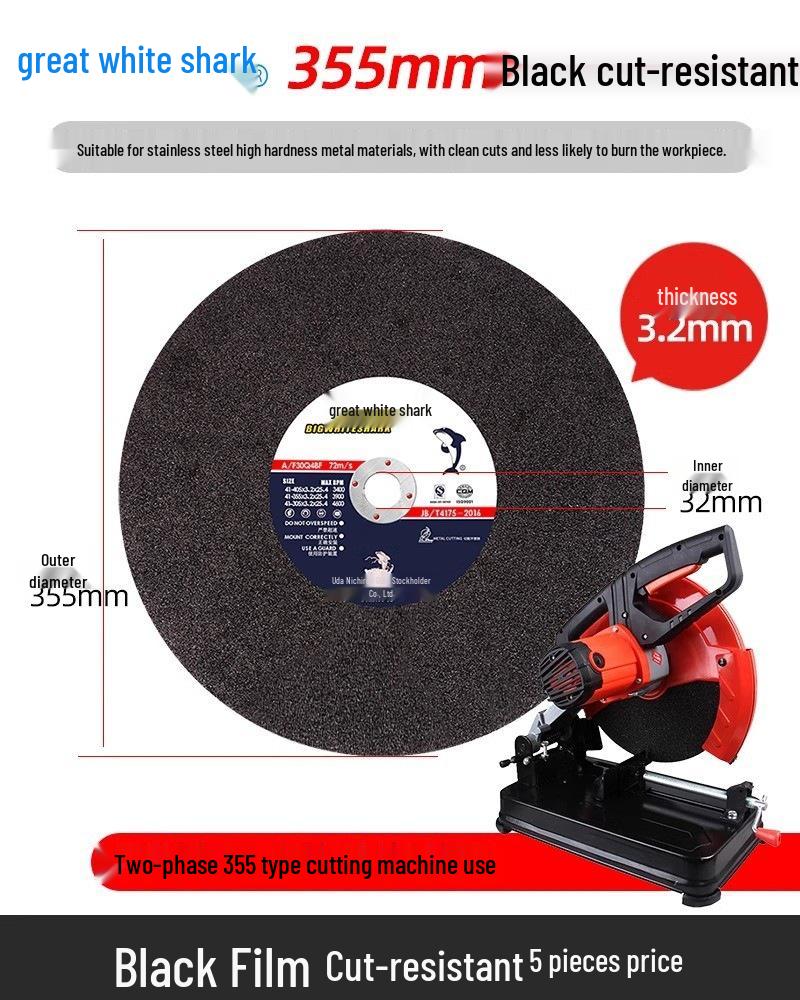 Great White Shark 100mm Stainless Steel Angle Grinder Cutting & Grinding Blade - Sharp & Durable