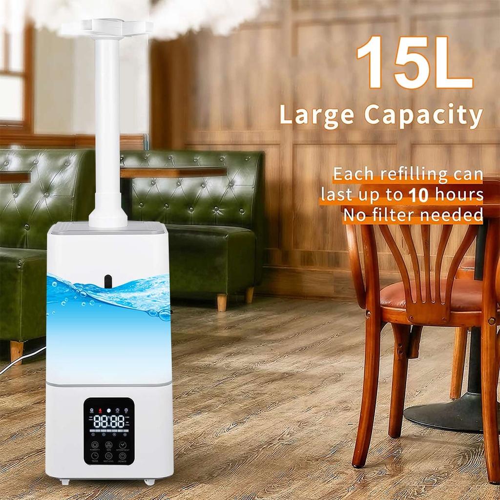 110-220V Industrial Humidifier Large Commercial Whole-House Style Home Industry Office Humidifier White 15L