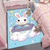 Cute Cartoon Happy Day Pink Bunny Rabbit Carpet for Children's Bedroom with Rabbits and  Hearts Mat Kids Decor Room Floor Mat