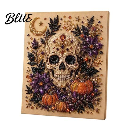3D Faux Pearl Pumpkin Witch 2Pcs Halloween for Adults Art Craft Art Ghost Crow Painting