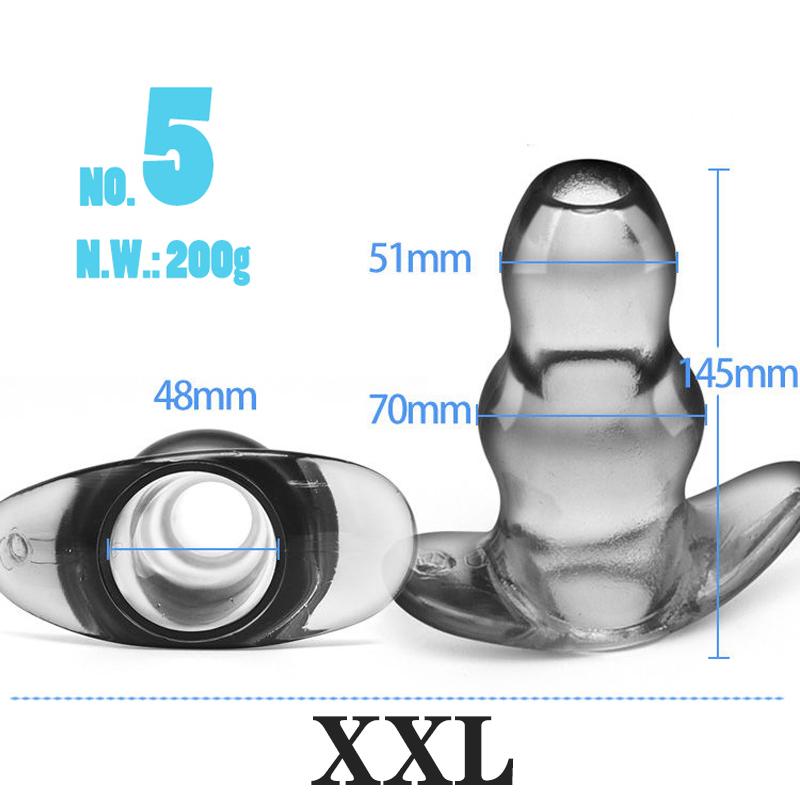 Silicone Hollow Anal Plug With Stopper Speculum Enema Anus Dilator Butt Plug Prostate Massage Bdsm Sex Toys For Woman Men