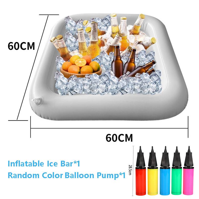 Надувной ледяной бар со сливным отверстием, подходит для барбекю, пикника, вечеринки у бассейна, фуршета, поднос для еды и напитков, кемпинга
