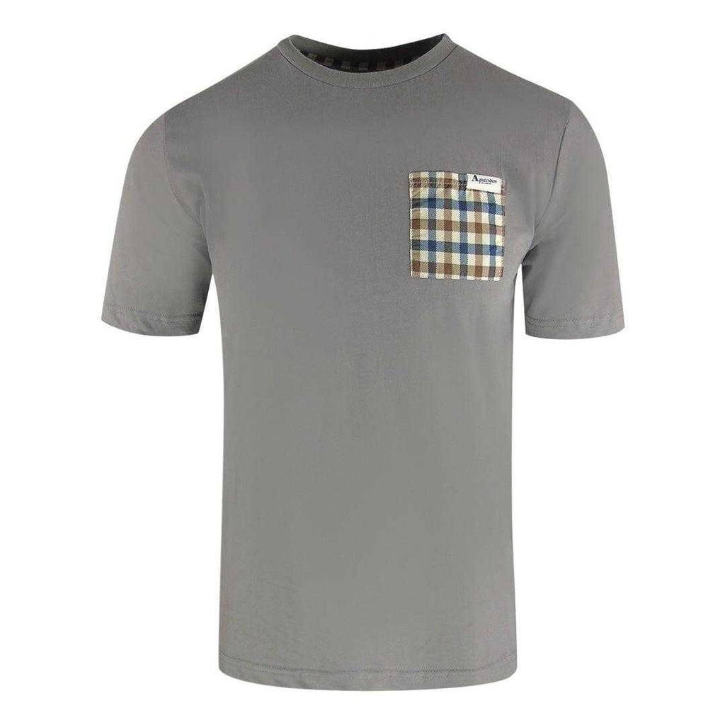 Aquascutum Mens Checked Chest Pocket Active T-Shirt