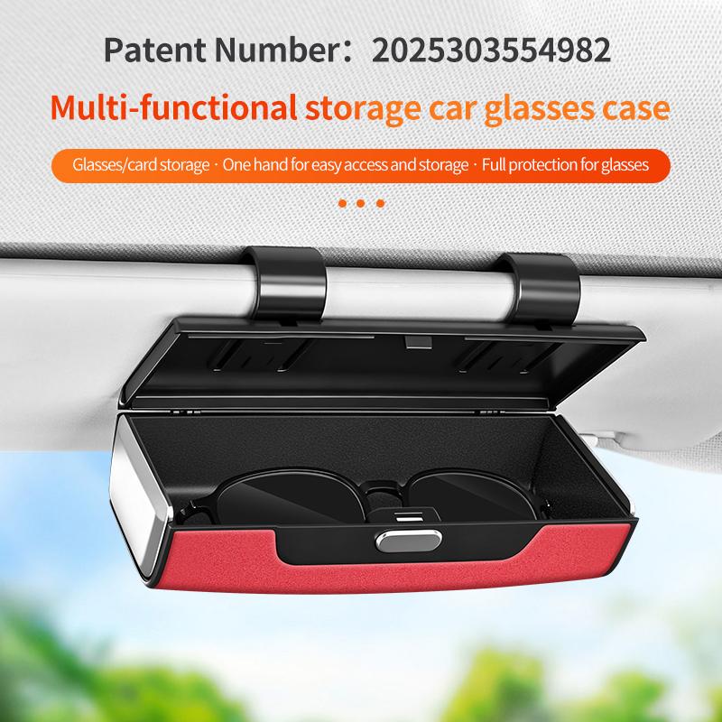 Universal multifunctional car sunshade glasses protection box, sunglasses and sunglasses rack storage box, clip on sunshade, car