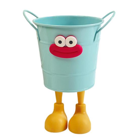 Metal Bucket Pencil Holder Funny Desk Organizer for Office Home Large Capacity Stationery Storage Boxes for Pens Markers Rulers