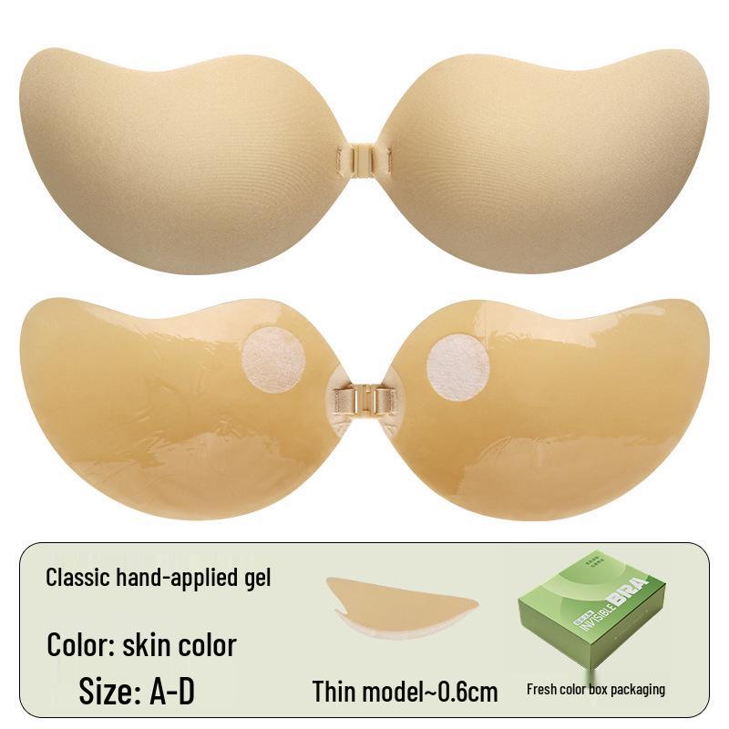 In Stock Seamless Push-Up Strapless Bra with Breathable Anti-Spillage Design and Mango Nipple Covers for Wedding Dresses
