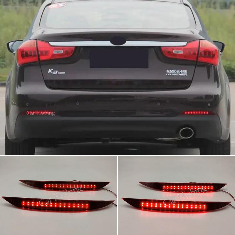 1 Pair For Kia K3 Cerato Forte 2012 2013 2014 2015 2016 Car Red Len Led Rear Bumper Reflector Stop Brake Light Tail Fog Lamp