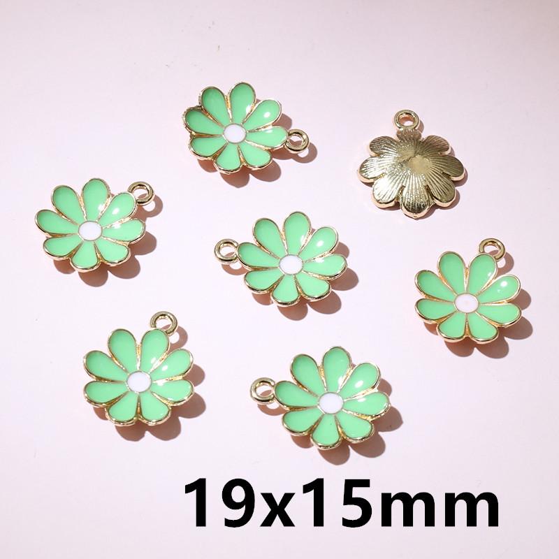 20pcs Enamel Flower Charms Pendant Alloy Metal DIY Jewelry Making Accessories Findings for Earrings Necklace Bracelet
