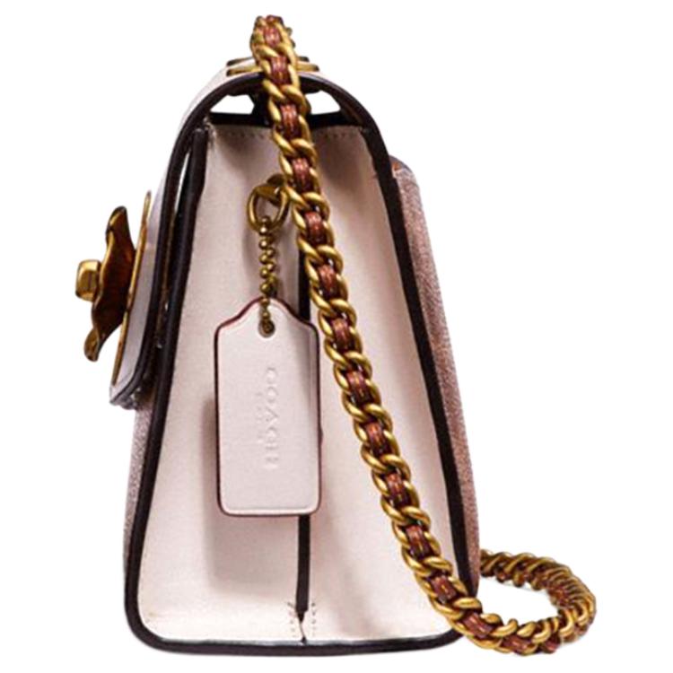 COACH PARKER Coated Canvas With Calfskin Crossbody Bags Small Women's White & Brown Monogram 34256-B4HA