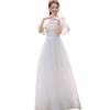 Rochie de mireasă 1011 nouă rochie de mireasă cu un singur umăr rochie principală guler certificat rochie de mireasă ușoară uzură zilnică rochie mică fotografie de călătorie