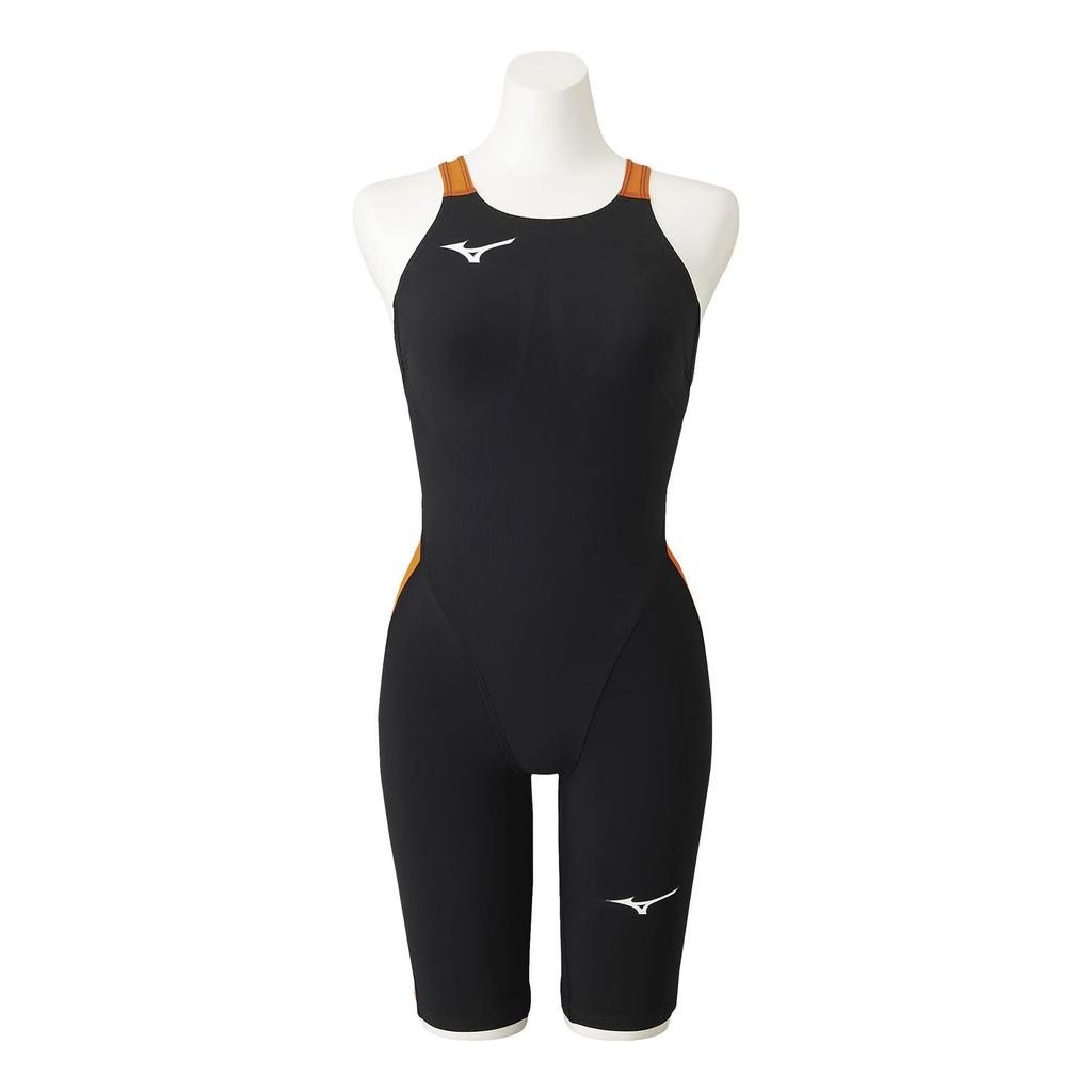 MIZUNO Half Size 95 Size FINA Swimming Women's MX-SONIC II Suit, N2MG2211, (Black/Orange), XL, (International Federation) Approved.