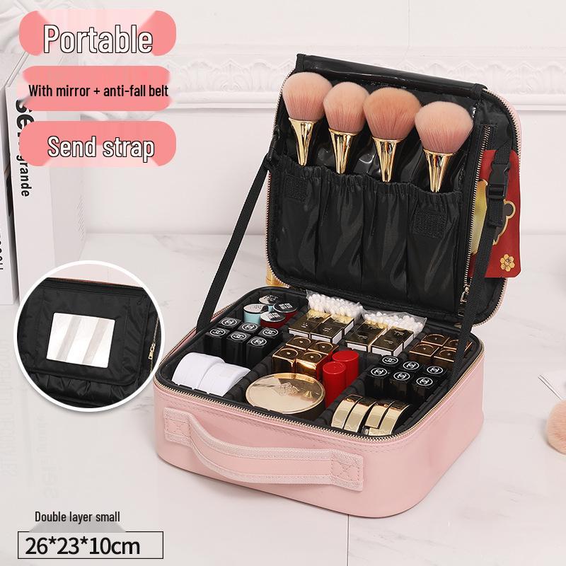 

Светодиодный кейс для макияжа с зеркалом, большой вместимостью и многофункциональным дизайном