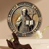 Vintage Sint Benedictus Medaille Metalen Blikbord Retro D Effect Katholieke Sint Benedictus Exorcisme Medaille Rond Wanddecoratie Classi
